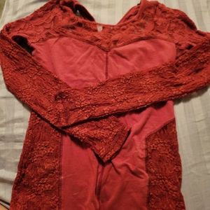 Free People Red long sleeve